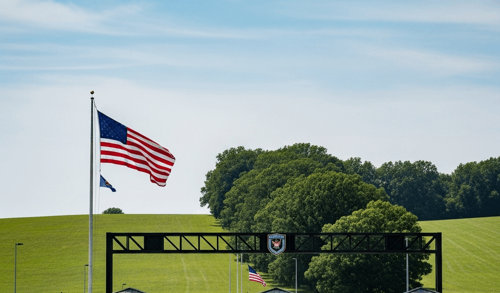 fort knox military installation entrance gate with green ken 20260331 095317