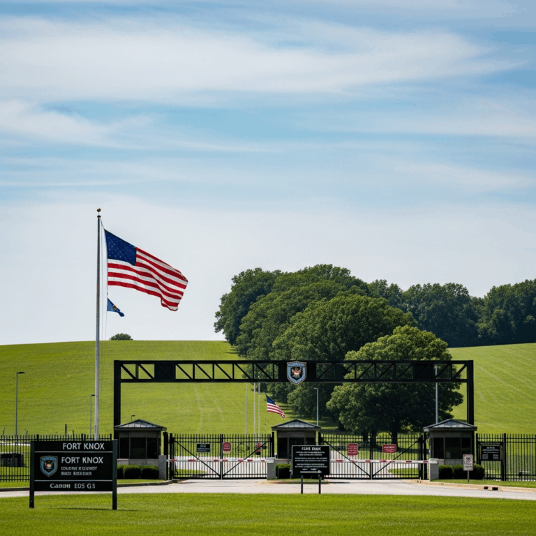 fort knox military installation entrance gate with green ken 20260331 095317