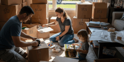 military family packing boxes in a house for a pcs move movi 20260331 095201