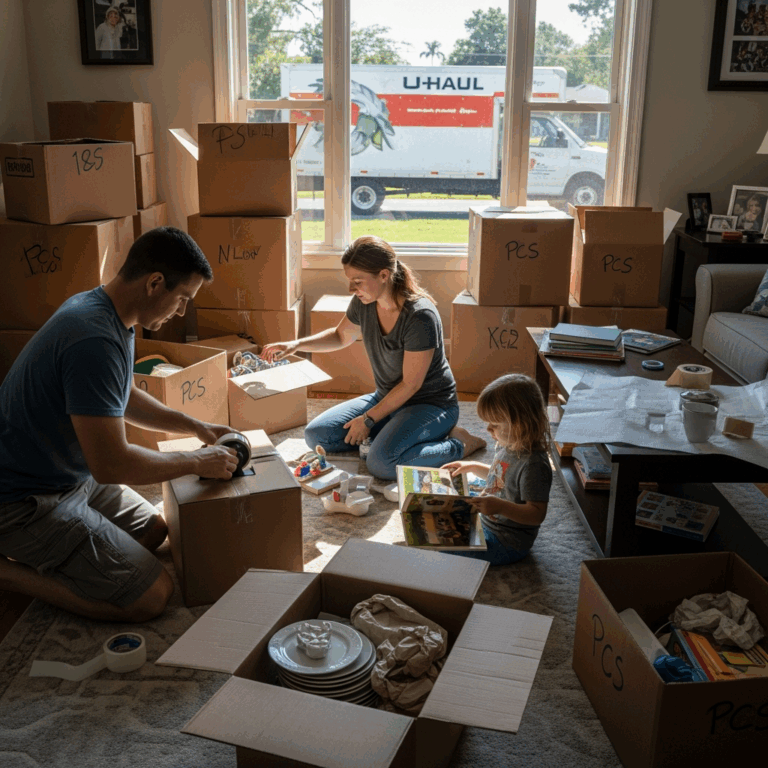 military family packing boxes in a house for a pcs move movi 20260331 095201